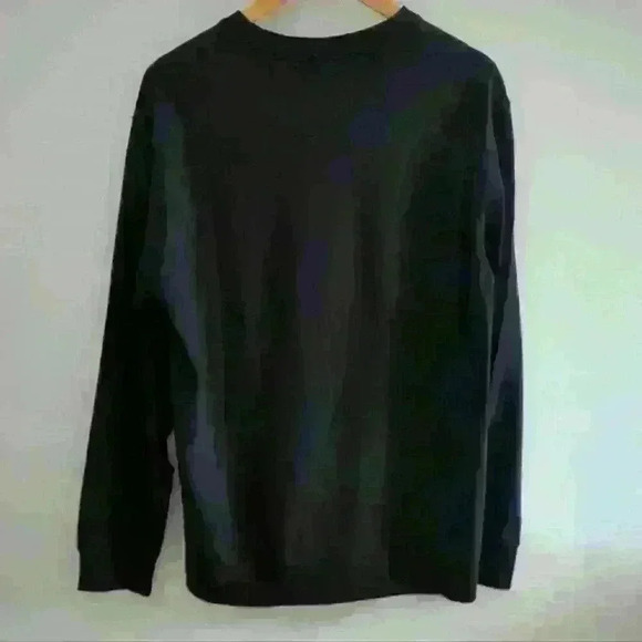 HUDSON | Men's Black Crewneck Cotton Long Sleeved Shirt - Picture 3 of 3